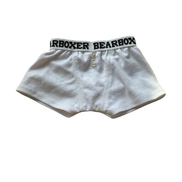 Build a Bear Plush Teddy Bear Clothing White Bear Boxers Underwear - Picture 1 of 3